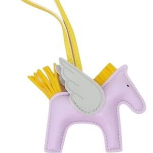 Lilac Pegasus Bag Charm with Yellow Tassel